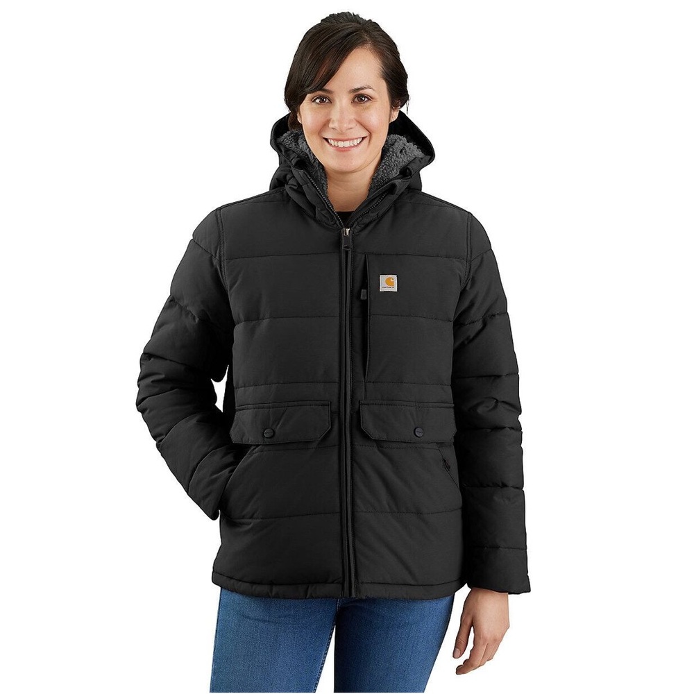 NWOT - Black Women's Puffer Jacket - Sherpa Lined - 4 Extreme Warmth Rating